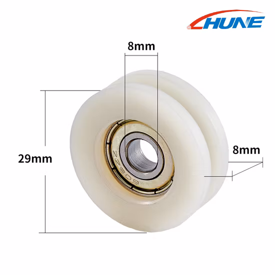 U Groove Small Window Roller Plastic Sliding Door Nylon Wheel with Bearing
