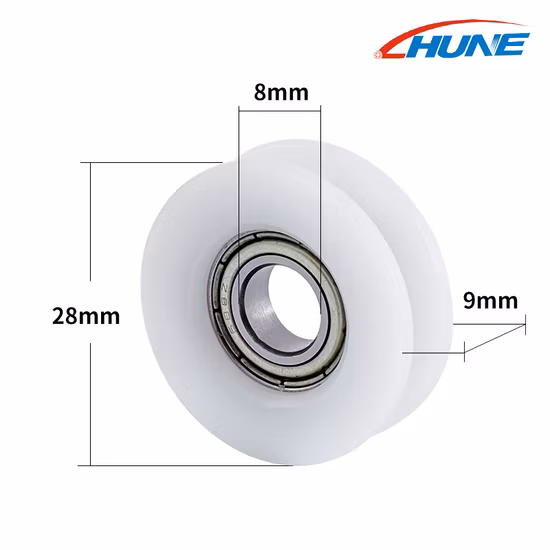 U Groove Small Window Roller Plastic Sliding Door Nylon Wheel with Bearing